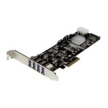 Adaptador StarTech.com PCI Express de cuatro puertos USB 3.0 con UASP y alimentación Molex SATA, SKU PEXUSB3S42V