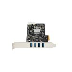 StarTech.com Adaptador PCI Express PCI-E de 4 Puertos USB 3.0 UASP, 2 Canales de 5Gbps con Alimentación Molex SATA, SKU: PEXUSB3S44V