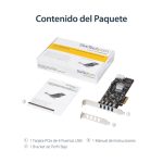 StarTech.com Adaptador PCI Express PCI-E de 4 Puertos USB 3.0 UASP, 2 Canales de 5Gbps con Alimentación Molex SATA, SKU: PEXUSB3S44V