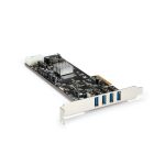 StarTech.com Adaptador PCI Express PCI-E de 4 Puertos USB 3.0 UASP, 2 Canales de 5Gbps con Alimentación Molex SATA, SKU: PEXUSB3S44V