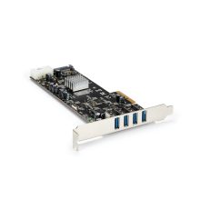 StarTech.com Adaptador PCI Express PCI-E de 4 Puertos USB 3.0 UASP, 2 Canales de 5Gbps con Alimentación Molex SATA, SKU: PEXUSB3S44V