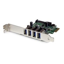 StarTech.com Tarjeta Adaptador PCI Express PCI-E USB 3.0 con UASP de 4 Puertos, SKU PEXUSB3S4V. Ideal para mejorar el rendimiento de USB en dispositivos SATA.