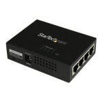 Inyector de Alimentación PoE Power over Ethernet Midspan de StarTech.com con 4 puertos Gigabit RJ45, compatible con 802.3 at af. SKU: POEINJ4G