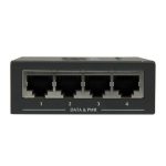 Inyector de Alimentación PoE Power over Ethernet Midspan de StarTech.com con 4 puertos Gigabit RJ45, compatible con 802.3 at af. SKU: POEINJ4G