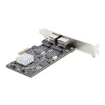 StarTech.com tarjeta PCI Express de red Ethernet con 2 puertos NBASE-T 2,5G, modelo NIC I225-V, SKU PR22GI-NETWORK-CARD, para ordenadores de sobremesa