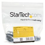 StarTech.com Cable de 1 metro de extensión de alimentación, 10 amperios, 125 voltios, 18 AWG, con conector IEC-320-C14 a IEC-320-C13 para fuente de alimentación. SKU PXT1001M