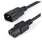 StarTech.com Cable de 1 metro de extensión de alimentación, 10 amperios, 125 voltios, 18 AWG, con conector IEC-320-C14 a IEC-320-C13 para fuente de alimentación. SKU PXT1001M