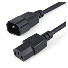 StarTech.com Cable de 1 metro de extensión de alimentación, 10 amperios, 125 voltios, 18 AWG, con conector IEC-320-C14 a IEC-320-C13 para fuente de alimentación. SKU PXT1001M