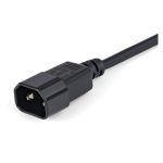 StarTech.com Cable de 1 metro de extensión de alimentación, 10 amperios, 125 voltios, 18 AWG, con conector IEC-320-C14 a IEC-320-C13 para fuente de alimentación. SKU PXT1001M