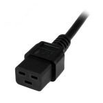 Cable de alimentación StarTech.com de 2 metros, 16AWG, EU Schuko a C19, 16A 250V, SKU PXTEUC192M, ideal para impresoras y fuentes de alimentación en Europa.