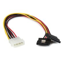 Imagen del adaptador cable StarTech.com de 30 cm con divisor de 4 pines LP4 a doble SATA, incluye cierre de seguridad de pestillo, SKU PYO2LP4LSATA