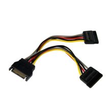 Cable adaptador divisor splitter de alimentación SATA de 0,15m con 2 conectores hembra de la marca StarTech.com, SKU PYO2SATA