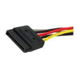 Cable adaptador divisor splitter de alimentación SATA de 0,15m con 2 conectores hembra de la marca StarTech.com, SKU PYO2SATA