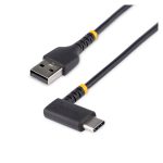 Cable de carga rápida StarTech.com de 2m, USB-A a USB-C, resistente con fibra de aramida, 3A, negro, SKU R2ACR-2M-USB-CABLE