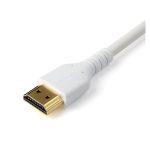 StarTech.com Cable de 1m HDMI 2.0 Certificado Premium de alta velocidad con Ethernet, durable, UHD 4K 60Hz, con Fibra de Aramida, HDMI 2.0, TPE, blanco - SKU RHDMM1MPW