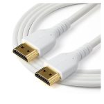 StarTech.com Cable de 1m HDMI 2.0 Certificado Premium de alta velocidad con Ethernet, durable, UHD 4K 60Hz, con Fibra de Aramida, HDMI 2.0, TPE, blanco - SKU RHDMM1MPW