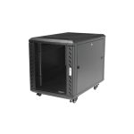 StarTech.com Armario Rack para Servidores 12U de 19 pulgadas, 4 columnas, con cerradura, seguro y ruedas. SKU: RK1236BKF