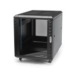 StarTech.com Armario Rack para Servidores 12U de 19 pulgadas, 4 columnas, con cerradura, seguro y ruedas. SKU: RK1236BKF