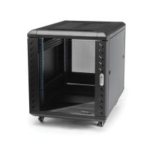 StarTech.com Armario Rack para Servidores 12U de 19 pulgadas, 4 columnas, con cerradura, seguro y ruedas. SKU: RK1236BKF