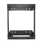 StarTech.com Rack de Servidores Abierto de 12U de Pared, 19 pulgadas, 2 columnas, profundidad ajustable, SKU RK12WALLOA, para equipo de redes y AV