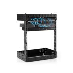 StarTech.com Rack de Servidores Abierto de 12U de Pared, 19 pulgadas, 2 columnas, profundidad ajustable, SKU RK12WALLOA, para equipo de redes y AV