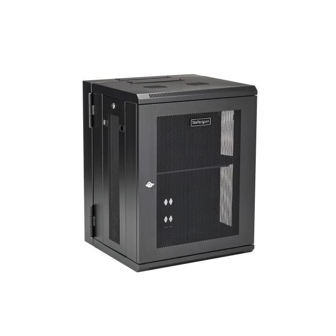 StarTech.com Armario Rack de Pared para Servidores 15U 19″ 4 Columnas y Estante 1U - Rack de Servidores de Montaje en Pared con Bisagra - Rack Ventilado para Equipo de Red 1 StarTech.com Armario Rack de Pared