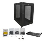 StarTech.com Armario Rack para Servidores 18U de 19 pulgadas con cerradura y ruedas, SKU RK1833BKM. Rack de servidores seguro con carriles de montaje ajustables para equipo de red.