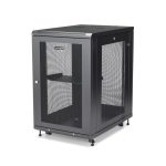 StarTech.com Armario Rack para Servidores 18U de 19 pulgadas con cerradura y ruedas, SKU RK1833BKM. Rack de servidores seguro con carriles de montaje ajustables para equipo de red.