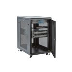 StarTech.com Armario Rack para Servidores 18U de 19 pulgadas con cerradura y ruedas, SKU RK1833BKM. Rack de servidores seguro con carriles de montaje ajustables para equipo de red.
