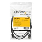StarTech.com cable de carga USB-A a USB-C de 2 metros. Cable de carga rápida y sincronización USB 2.0 de servicio pesado, resistente con fibra de aramida, M/M, 3A, color negro. SKU: RUSB2AC2MB