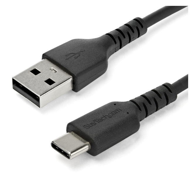StarTech Cable de Carga USB-A a USB-C 2m de Servicio Pesado StarTech.com cable de carga USB-A a USB-C de 2 metros. Cable de carga rápida y sincronización USB 2.0 de servicio pesado, resistente con fibra de aramida, M/M, 3A, color negro. SKU: RUSB2AC2MB