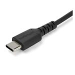StarTech.com cable de carga USB-A a USB-C de 2 metros. Cable de carga rápida y sincronización USB 2.0 de servicio pesado, resistente con fibra de aramida, M/M, 3A, color negro. SKU: RUSB2AC2MB
