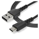 StarTech.com cable de carga USB-A a USB-C de 2 metros. Cable de carga rápida y sincronización USB 2.0 de servicio pesado, resistente con fibra de aramida, M/M, 3A, color negro. SKU: RUSB2AC2MB
