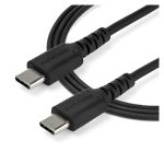 StarTech.com Cable de 2 metros de carga rápida USB 2.0 Tipo C a USB C, revestimiento TPE de fibra de aramida, color negro, SKU RUSB2CC2MB
