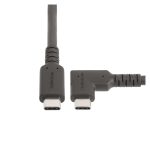 StarTech.com Cable USB-C de 1 metro con conexión acodada, soporta USB 10 Gbps y entrega de alimentación de 100W (5A). Compatible con modo alternativo de DP 8K 60 Hz y 4K 144 Hz. SKU: RUSB31CC1MBR
