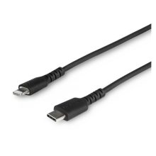 StarTech.com Cable Resistente USB-C a Lightning de 1 metro en color negro, con fibra de aramida resistente, certificado MFi de Apple para iPad y iPhone 12 - RUSBCLTMM1MB