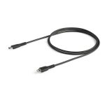 StarTech.com Cable Resistente USB-C a Lightning de 1 metro en color negro, con fibra de aramida resistente, certificado MFi de Apple para iPad y iPhone 12 - RUSBCLTMM1MB