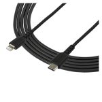 StarTech.com Cable Resistente USB-C a Lightning de 2 metros en color negro, ideal para sincronización y carga de dispositivos Apple como iPad y iPhone 12, SKU: RUSBCLTMM2MB