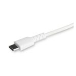 Cable de 2 metros USB-C a Lightning de StarTech.com en color blanco, resistente con fibra de aramida, certificado MFi de Apple para iPad y iPhone 12. SKU: RUSBCLTMM2MW