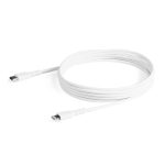 Cable de 2 metros USB-C a Lightning de StarTech.com en color blanco, resistente con fibra de aramida, certificado MFi de Apple para iPad y iPhone 12. SKU: RUSBCLTMM2MW
