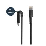 StarTech.com Cable USB-A a Lightning de 1 metro negro resistente con fibra de aramida robusta y certificación MFi de Apple para iPad y iPhone 12. SKU RUSBLTMM1MB