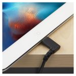 Cable StarTech.com resistente de 1 metro, USB-A a Lightning en color negro, acodado a 90° a la derecha, ideal para carga y sincronización, SKU RUSBLTMM1MBR.