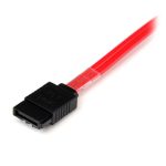 StarTech.com Cable 50cm Mini SAS Serial Attached SCSI SFF 8087 a 4x SATA Reversible rojo para conexión interna, SKU SAS8087S4R50