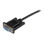 Imagen del cable StarTech.com serie RS232 DB9 de 2 metros, con conectores hembra a hembra en color negro - SKU: SCNM9FF2MBK