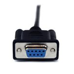 Cable StarTech.com de 1 metro para módem null serie DB9 con conector hembra a macho, modelo SCNM9FM1MBK, en color negro.