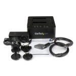 StarTech.com duplicador clonador autónomo de discos duros o SSD SATA, copiador de 2 bahías, base de acoplamiento USB 3.1 a unidades SATA III de 2,5 o 3,5 pulgadas. SKU: SDOCK2U313R