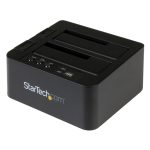 StarTech.com duplicador clonador autónomo de discos duros o SSD SATA, copiador de 2 bahías, base de acoplamiento USB 3.1 a unidades SATA III de 2,5 o 3,5 pulgadas. SKU: SDOCK2U313R