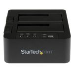 StarTech.com duplicador clonador autónomo de discos duros o SSD SATA, copiador de 2 bahías, base de acoplamiento USB 3.1 a unidades SATA III de 2,5 o 3,5 pulgadas. SKU: SDOCK2U313R