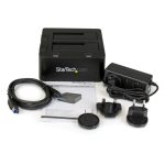 StarTech.com Docking Station de 2 bahías USB 3.0 a SATA, compatible con discos duros SSD y HDD de 2,5/3,5 pulg con intercambio en caliente, SKU: SDOCK2U33