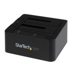 Estación de acoplamiento StarTech.com eSATA USB 3.0 con UASP, 2 bahías, compatible con discos duros o SSD SATA de 2,5 y 3,5 pulgadas. SKU: SDOCK2U33EB